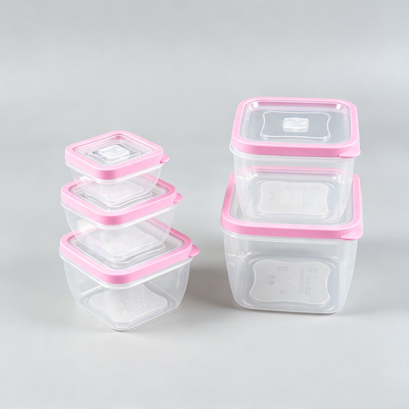 PFT004 330ml-2880ml 5 ชิ้น Square PP+TPE กล่องเก็บอาหารและการเกษตรชุด Nestable